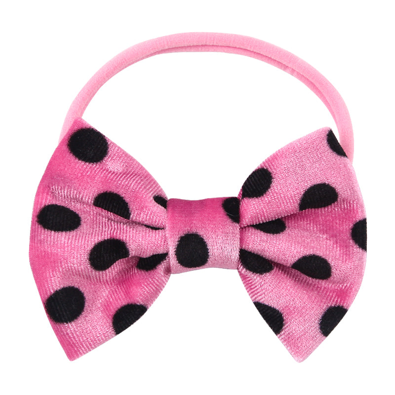 Obi Cutie Velvet Blush Leopard Bow