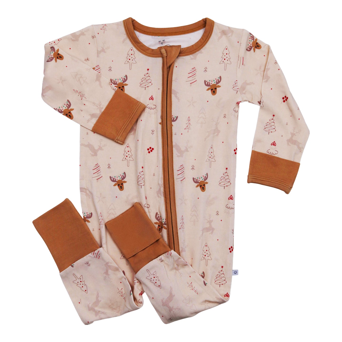 bamboo zipper reindeer christmas outfit boy girl