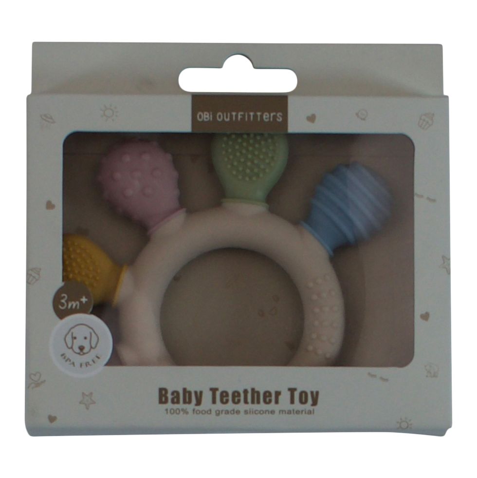 Obi Silicone Teether Ring – Rainbow Bites