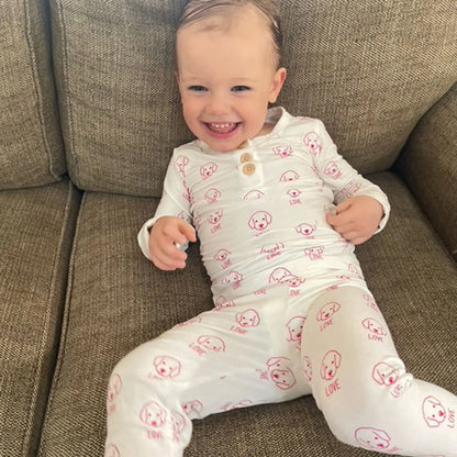 2 piece pink obi love top & bottom collection for girl