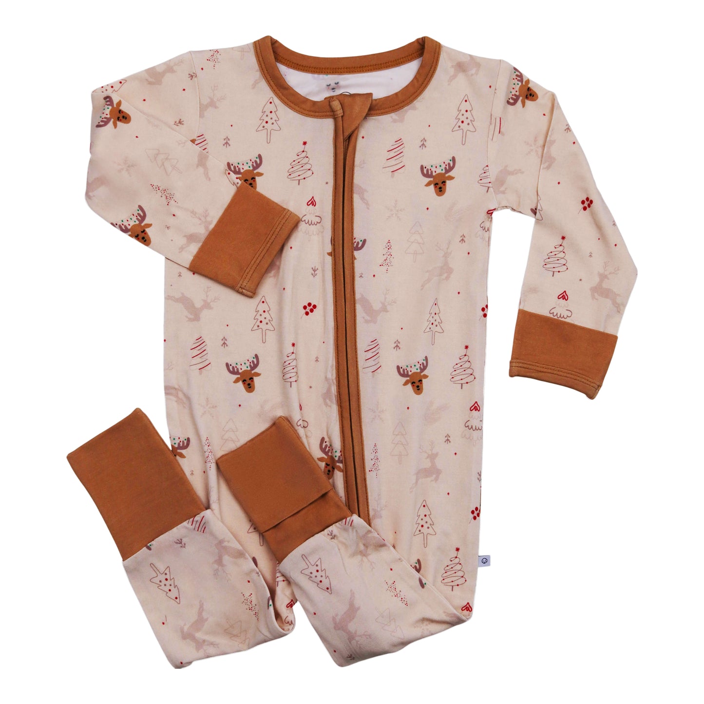 Bamboo Zipper Footie Reindeer