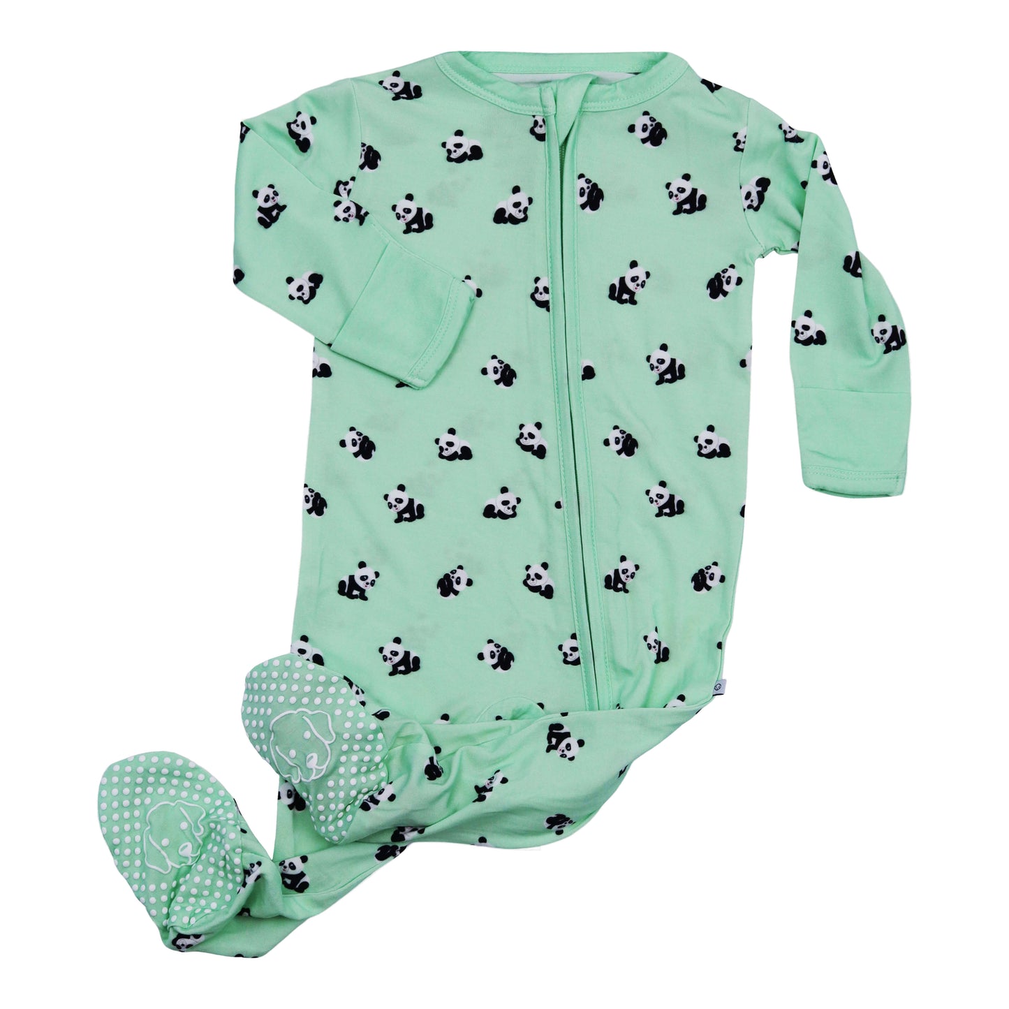 Pandas High Contrast Bamboo Zipper Footie