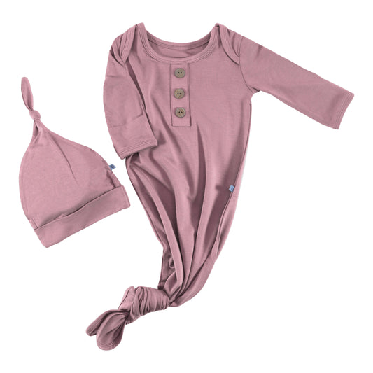 knotted gowns  deep rose