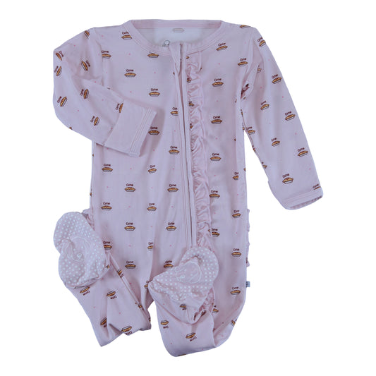 bamboo ruffle zipper footie cutie pie whimisical collection