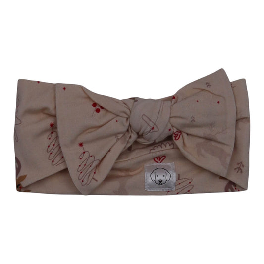 Christmas Head Wrap Bow Reindeer