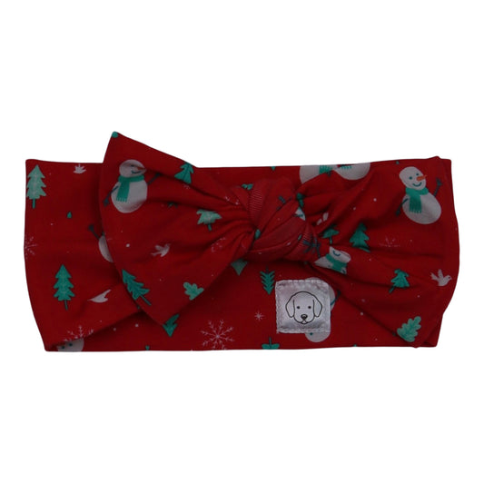 Christmas Head Wrap Bow Snowman
