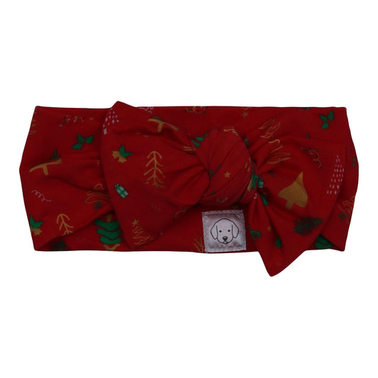 Christmas Head Wrap Bow Red Christmas Tree Fun