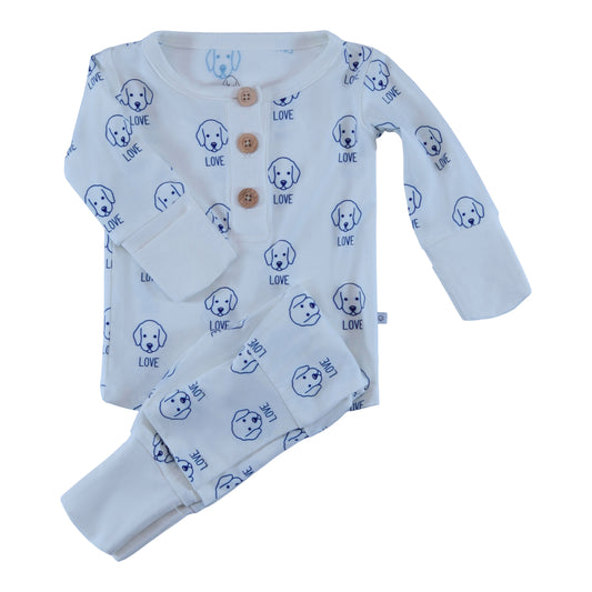 2-piece blue obi love top & bottom collection