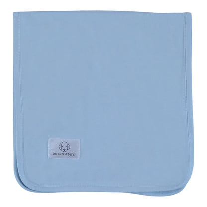 Blue Mist & Silver Bib & Burp Cloth Set
