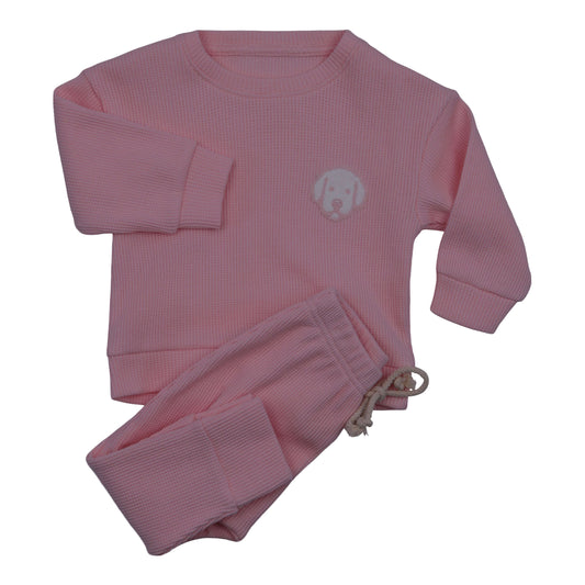 Obi Waffle Knit Athletic Set Cotton Candy Pink
