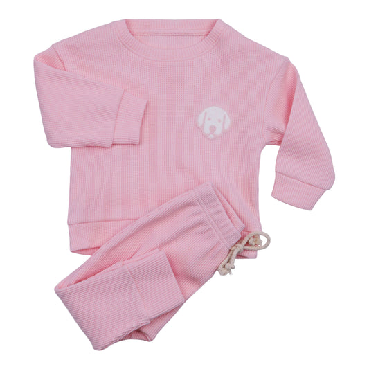 Obi Waffle Knit Athletic Set Cotton Candy Pink