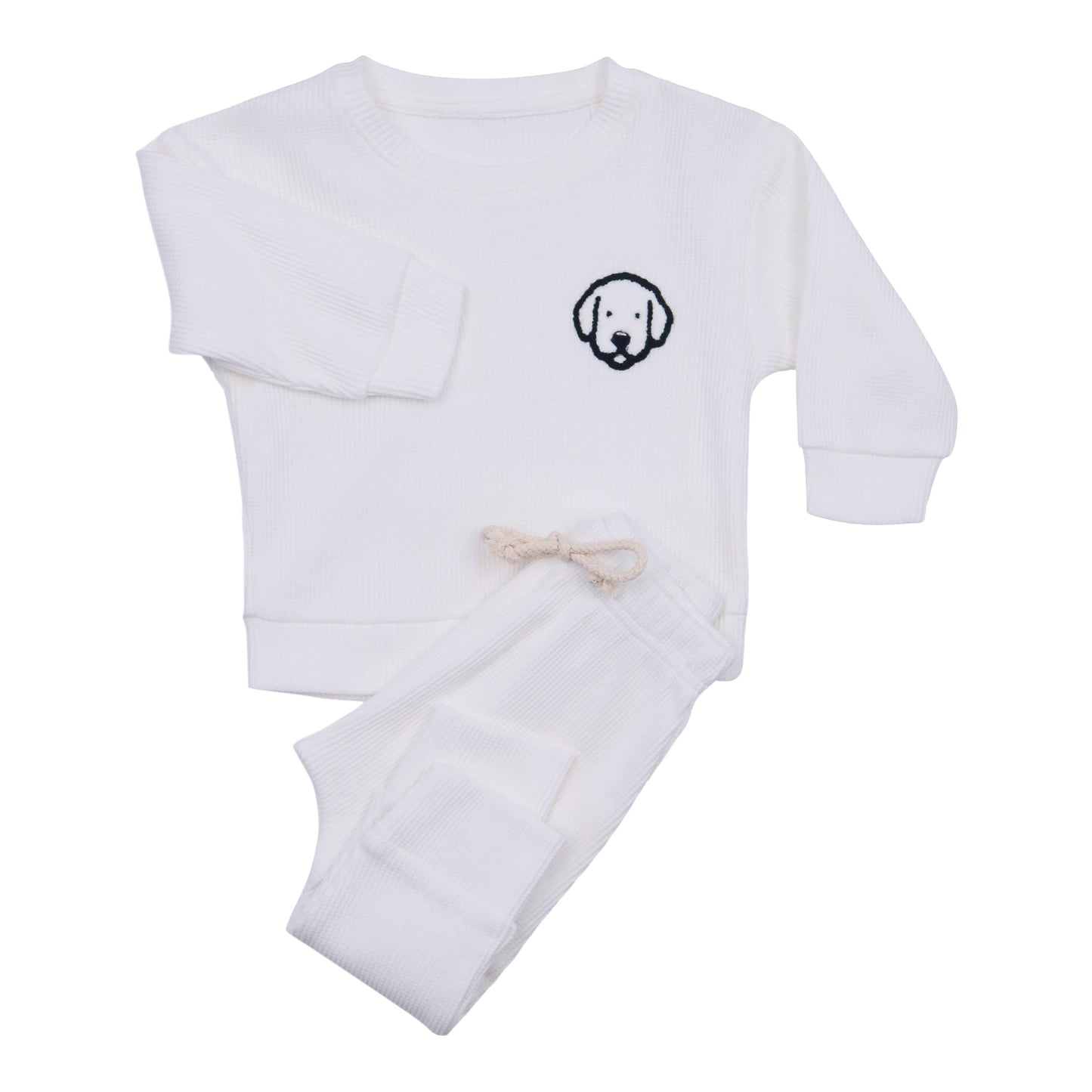 Obi Waffle Knit Athletic Set Marshmallow White