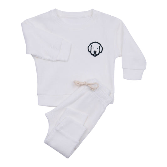 Obi Waffle Knit Athletic Set Marshmallow White