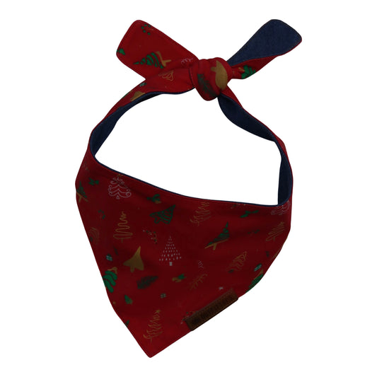 Puppy Bandana Red Christmas Tree Fun