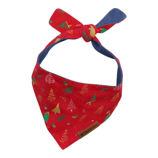 Puppy Bandana Red Christmas Tree Fun