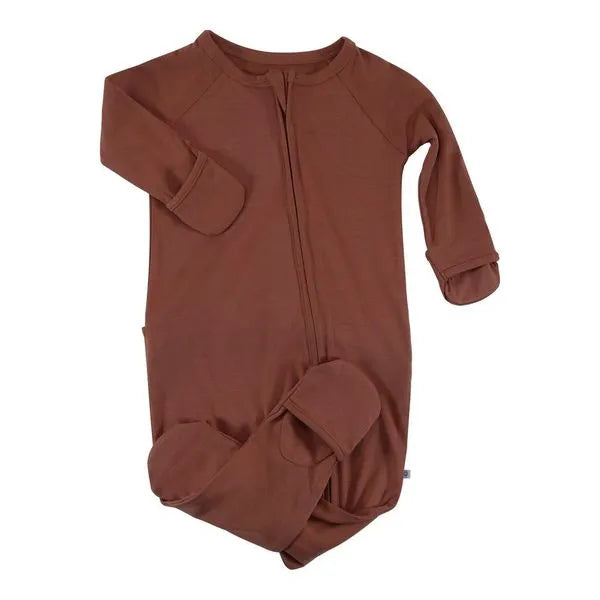 convertible zip romper brown sugar