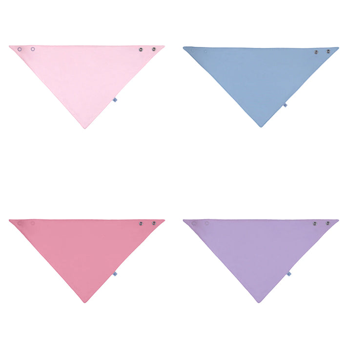Baby Bib Set – Princess Pink, Blue Mist, Cherry Blossom, Lavender Frost (4 Pack)