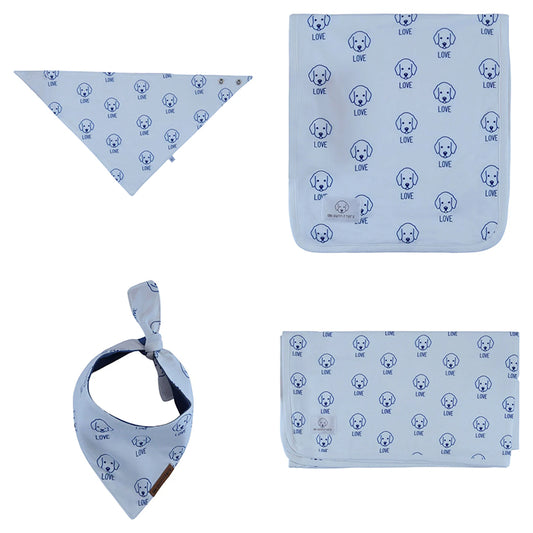 Blue Obi Love Baby & Puppy Matching Set