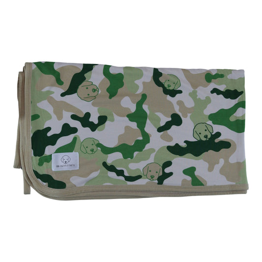 bamboo blanket Green Camo pattern