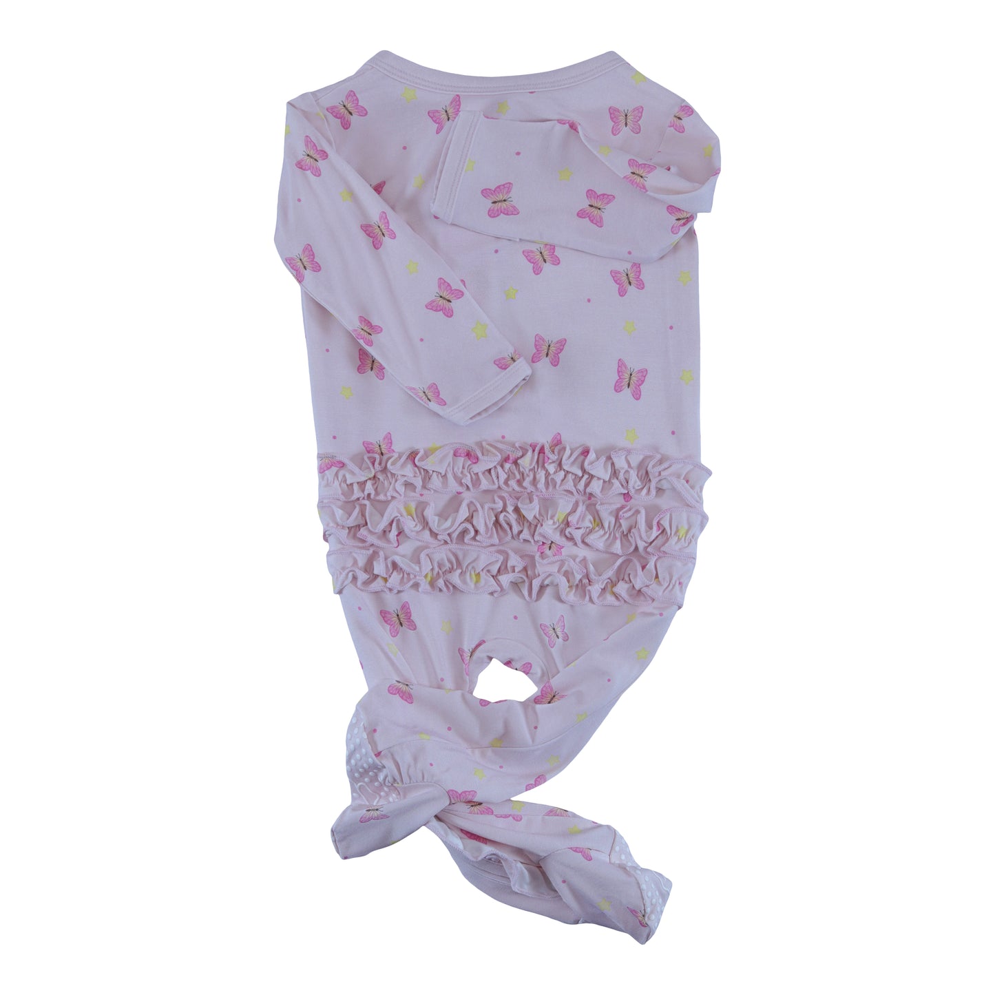 bamboo ruffle zipper butterfly footie