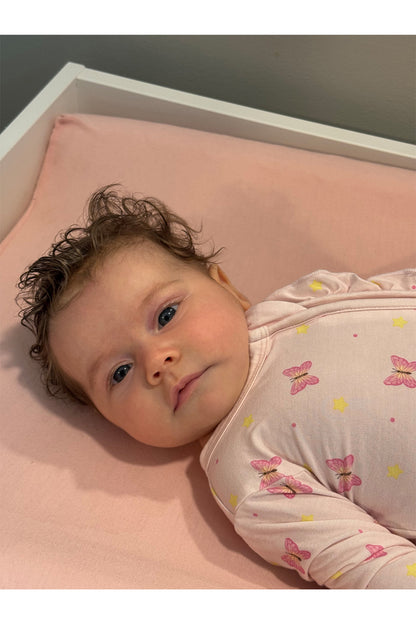 bamboo ruffle zipper footie