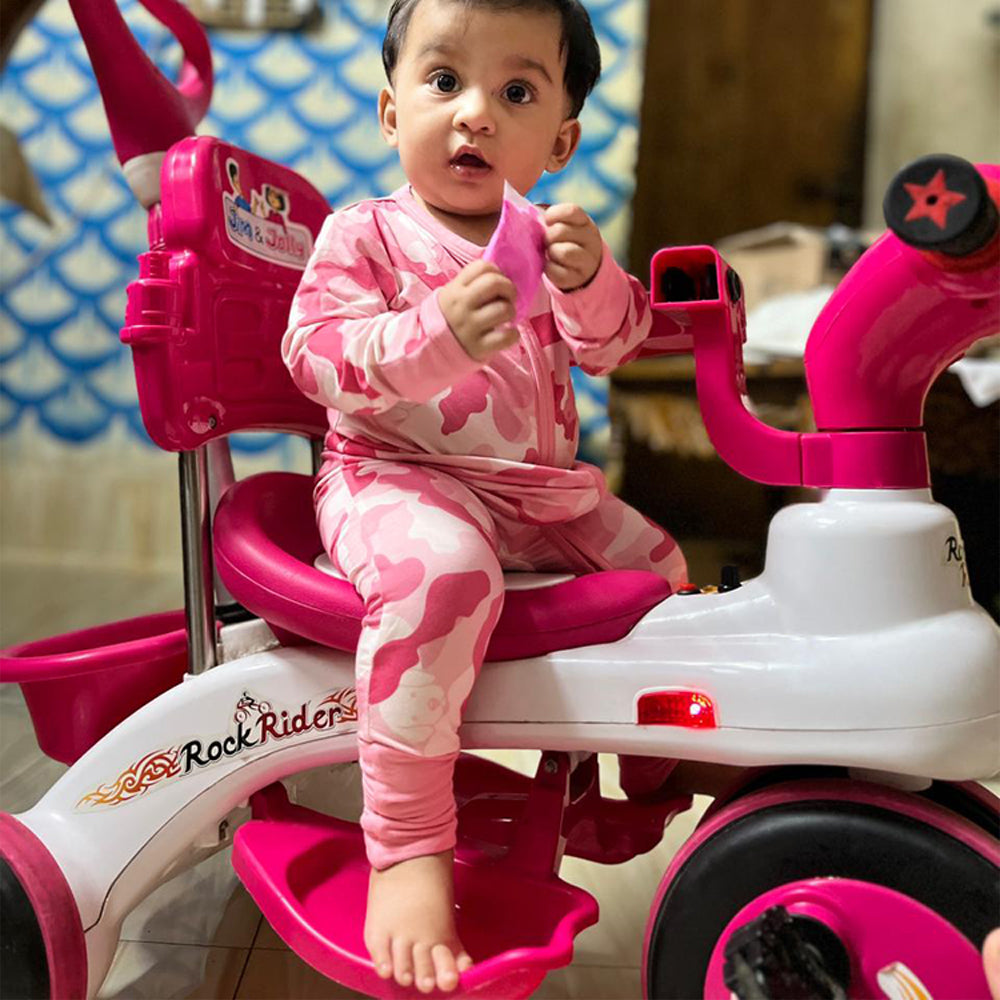 bamboo zip footie for baby girl