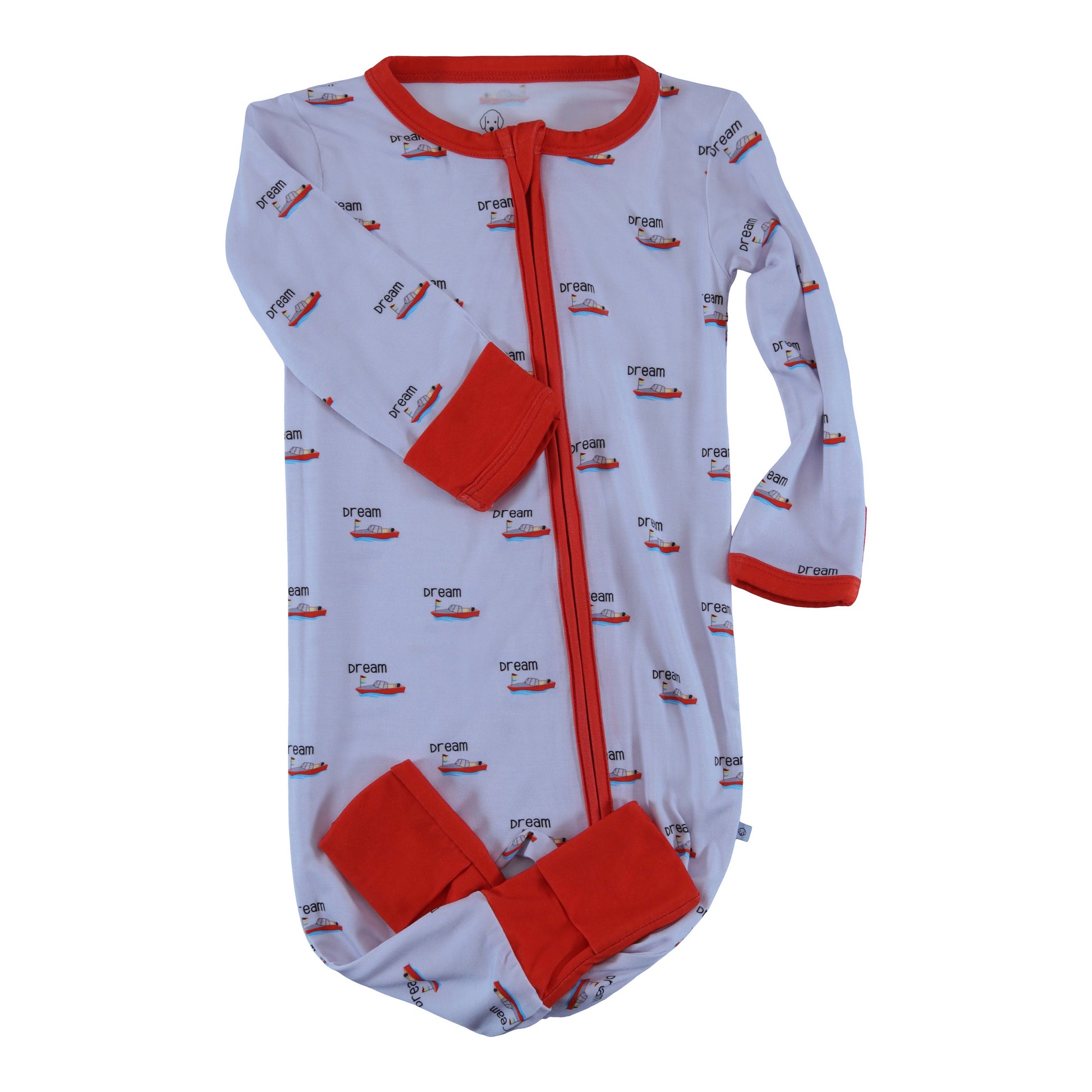 bamboo zipper footie dream boat whimsical collection for baby boy