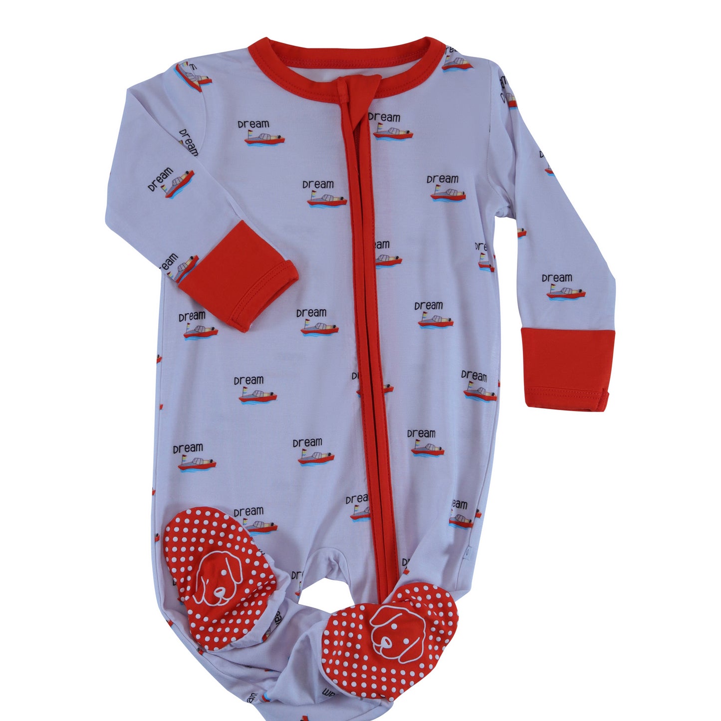 bamboo zipper footie dream boat whimsical collection