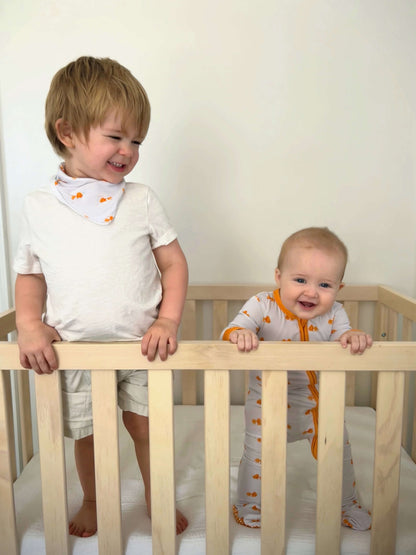 bamboo zipper footie gold fish for baby