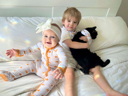 bamboo zipper footie gold fish for boy