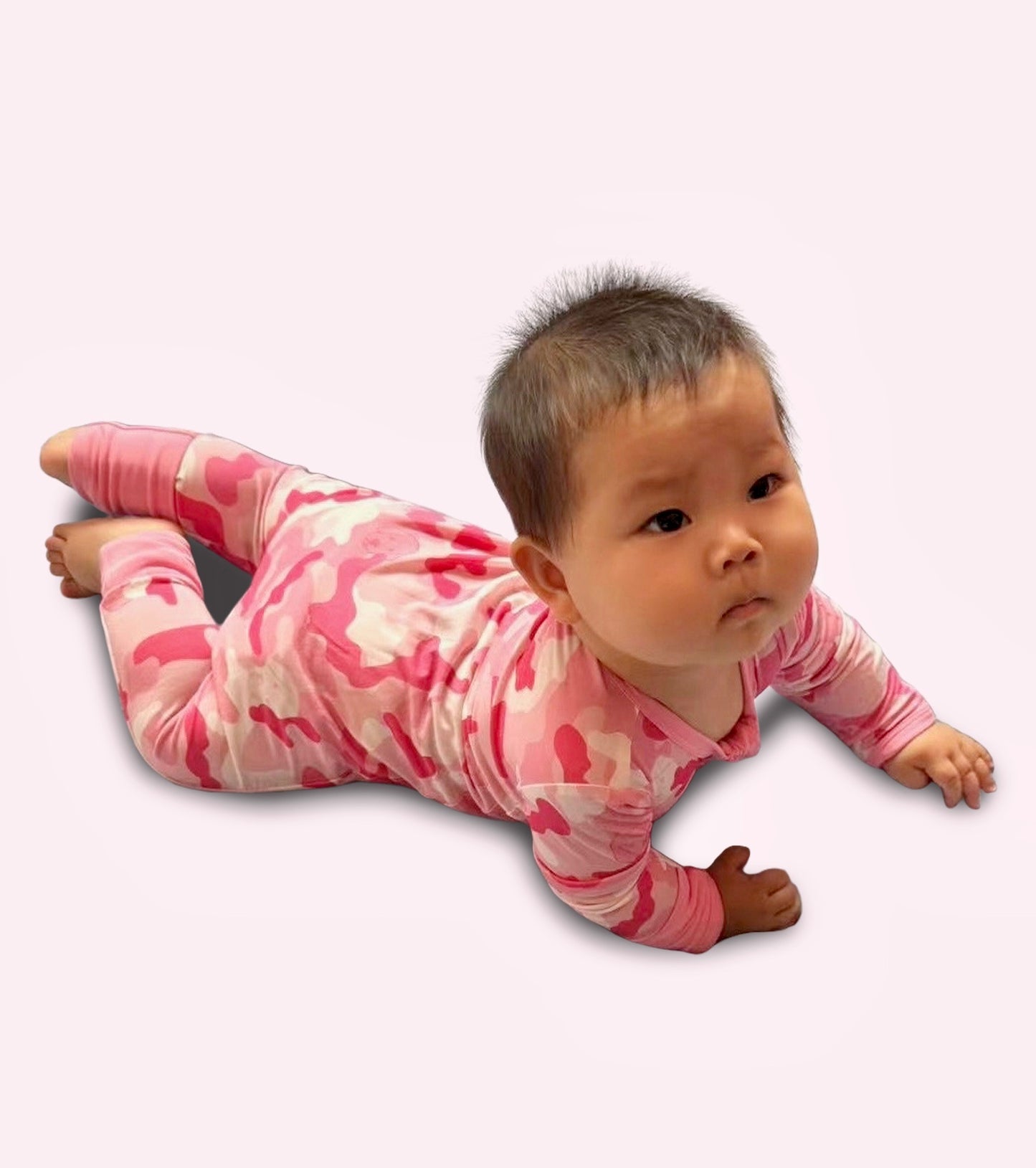 bamboo zipper footie pink camo collection