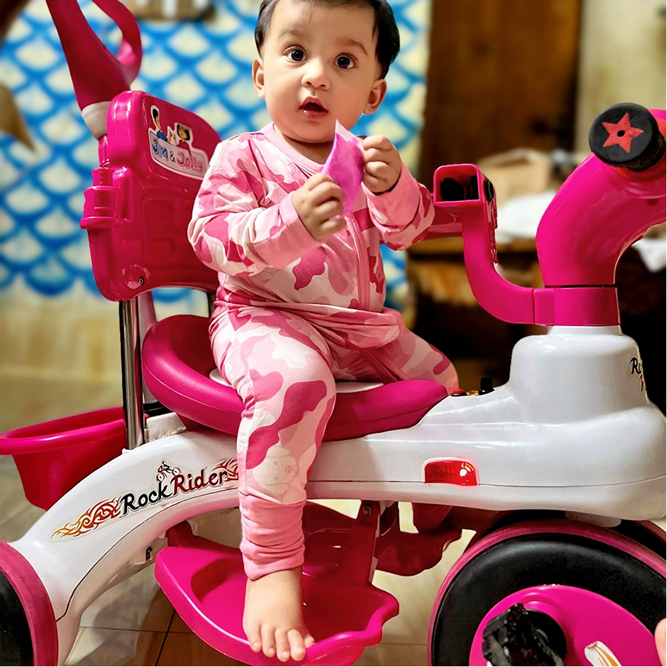 bamboo zipper footie pink