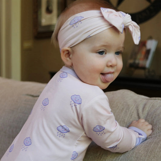 bamboo zipper footie rain cloud for girl