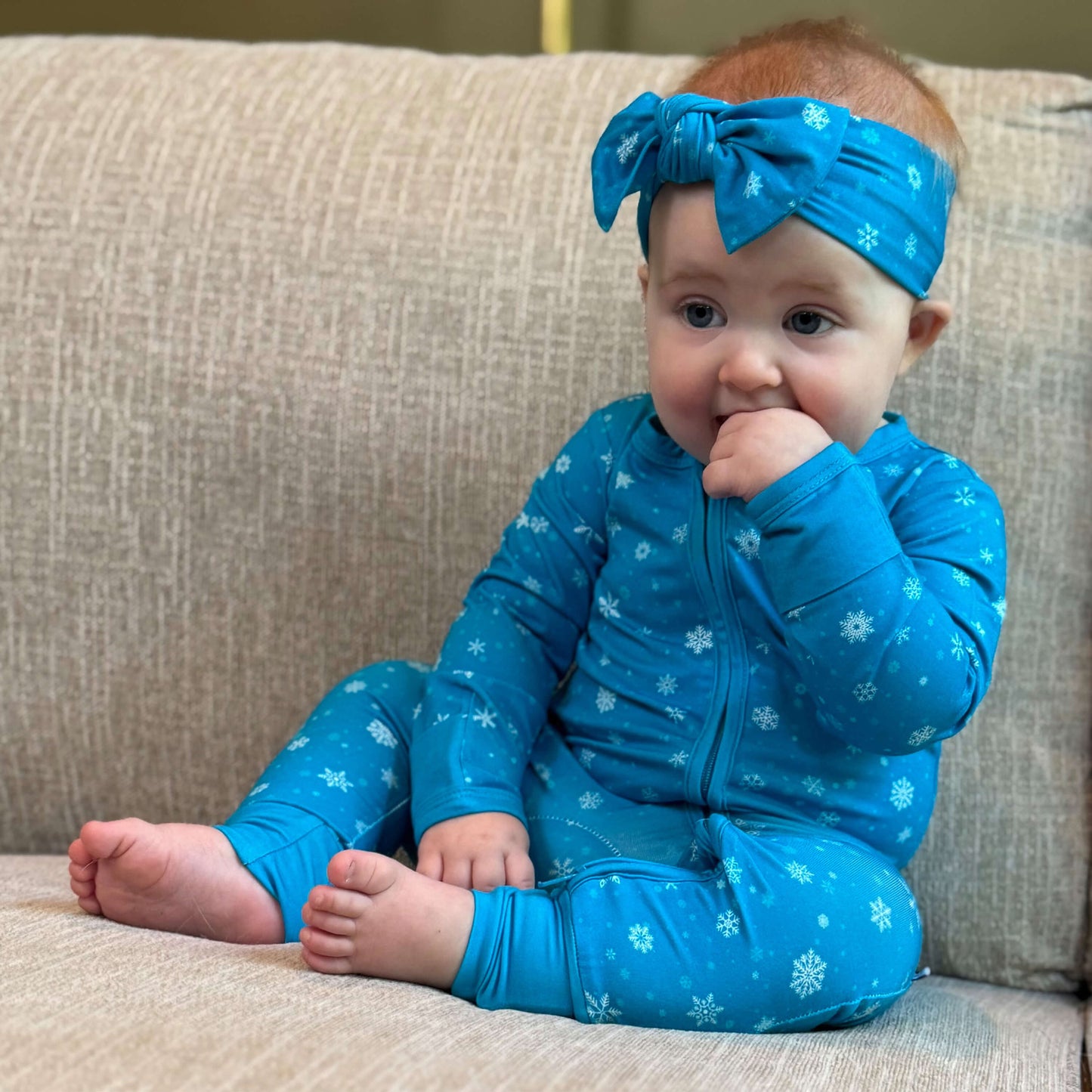 bamboo zipper snowflakes bright christmas outfit for boy