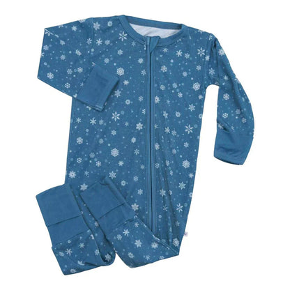 Bamboo Zipper Snowflakes Hanukkah Blue Boy Girl