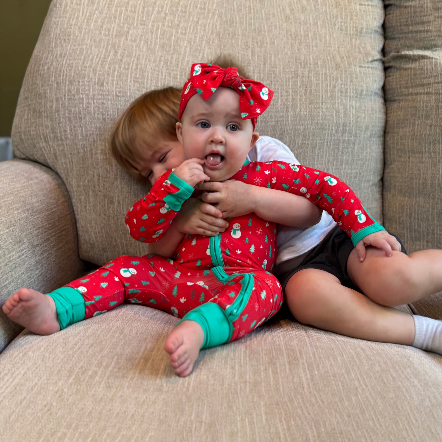 Bamboo Zipper Snowman Christmas Outfit