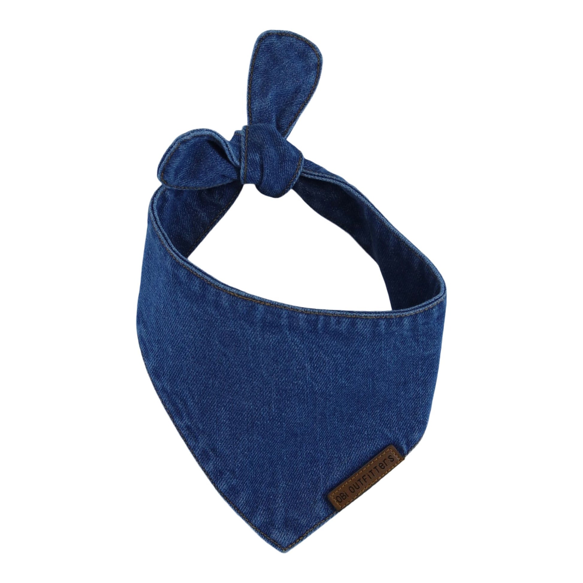 blue denim dog bandana