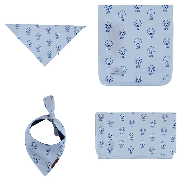 blue obi love baby puppy matching set