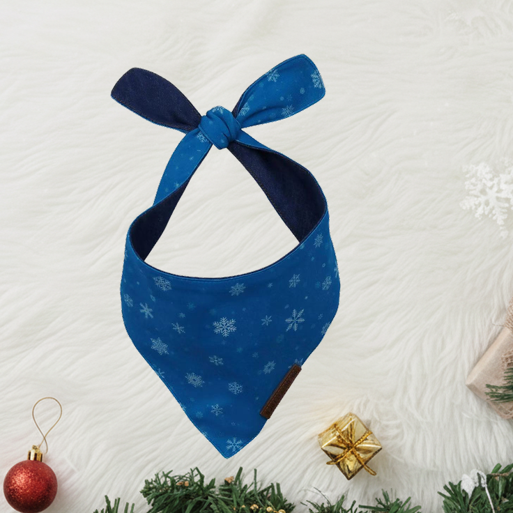 Christmas Puppy Bandana Snowflakes Bright
