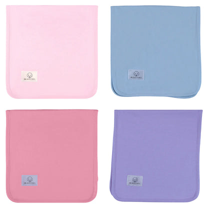 Burp Cloth Set – Princess Pink, Blue Mist, Cherry Blossom, Lavender Frost (4 Pack)
