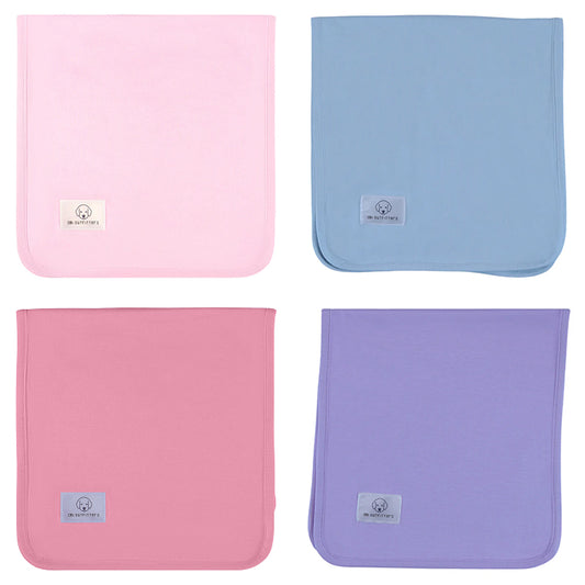 Burp Cloth Set – Princess Pink, Blue Mist, Cherry Blossom, Lavender Frost (4 Pack)