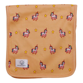 burp cloth organic cotton peach unicorn