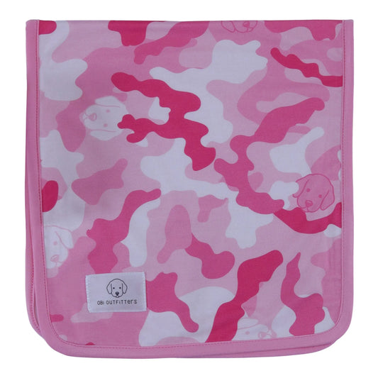 burp cloth pink camo