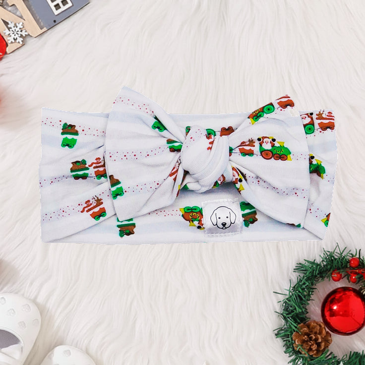 Christmas Obi Cutie Bow Headwrap Santa Train