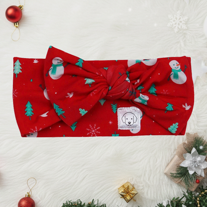 Christmas Obi Cutie Bow Headwrap Snowman