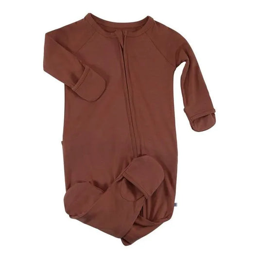 convertible zip romper brown sugar