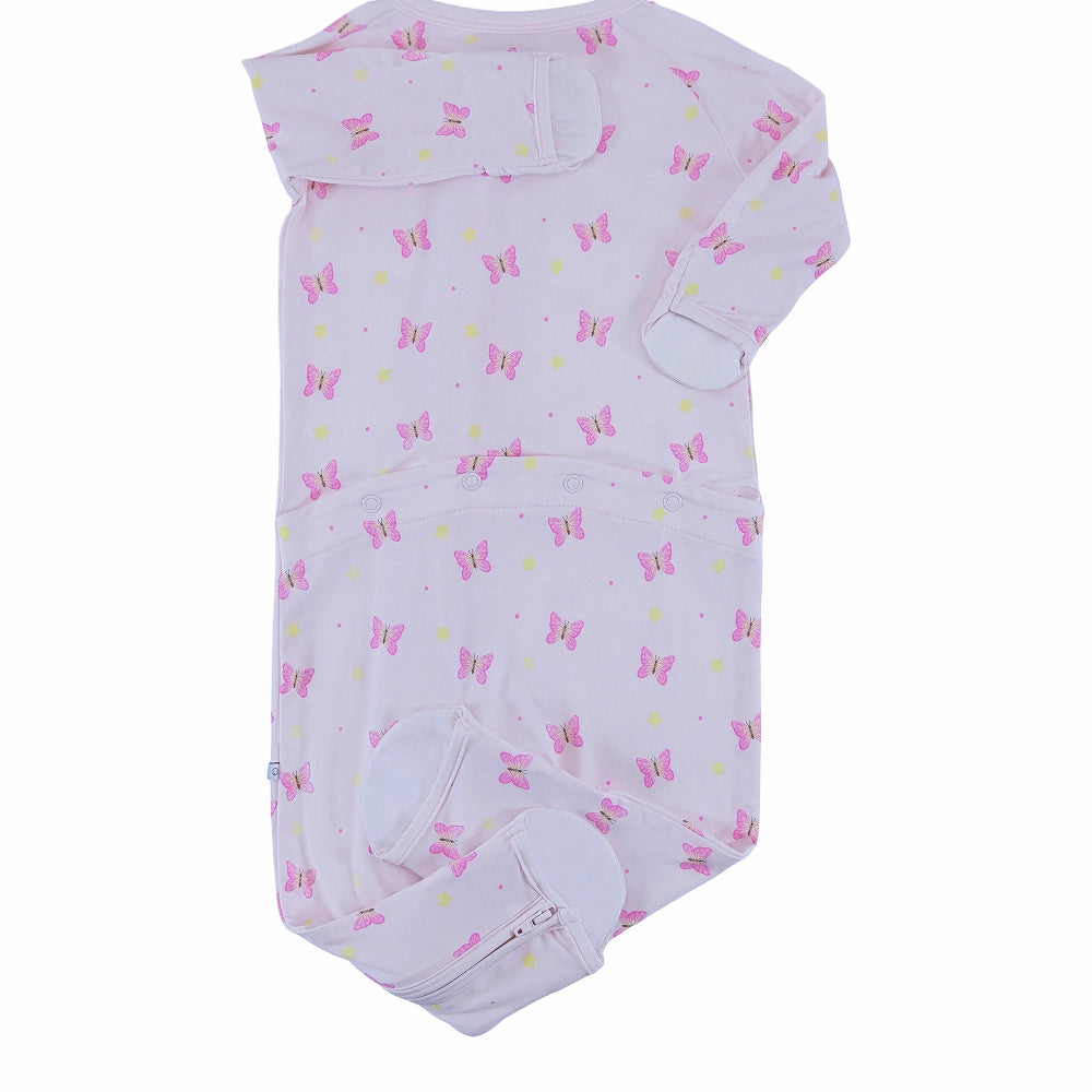 convertible zip romper butterflies back