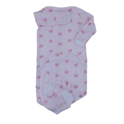convertible zip romper butterflies for girl