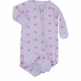 convertible zip romper butterflies girl