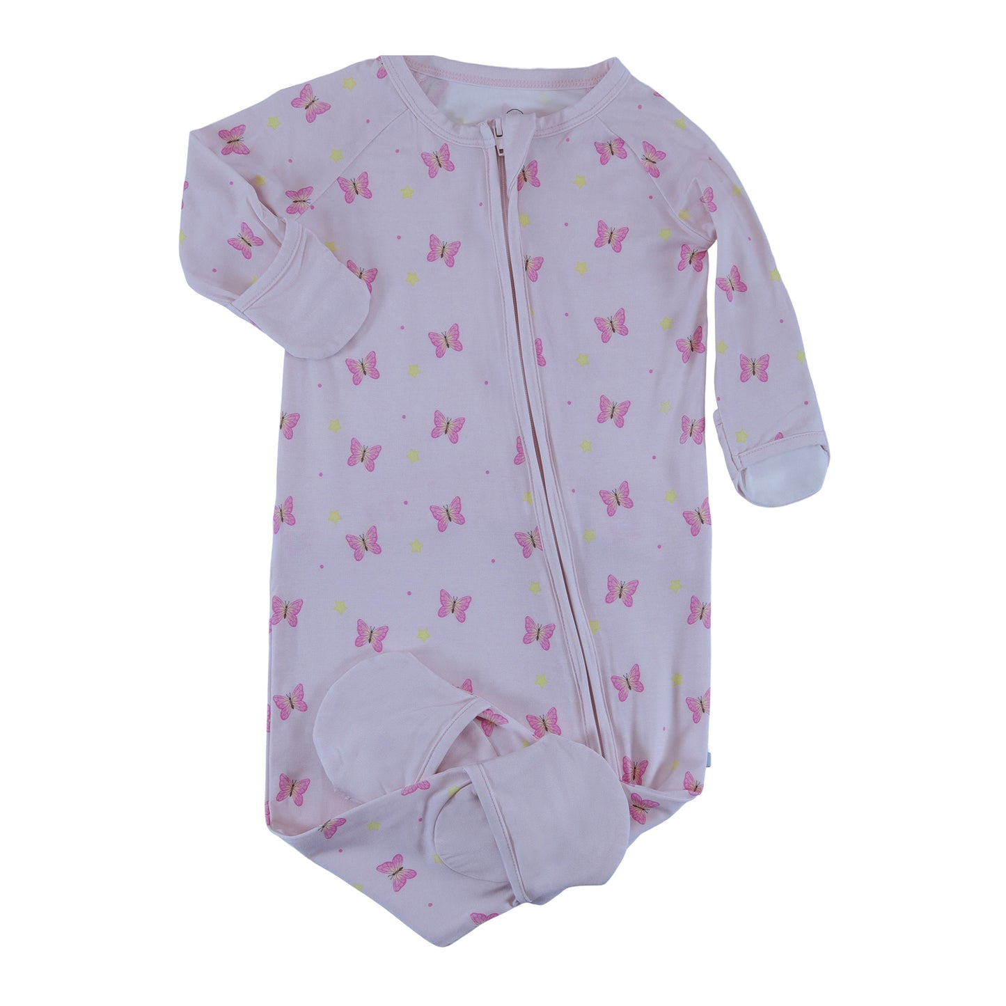 convertible zip romper butterflies